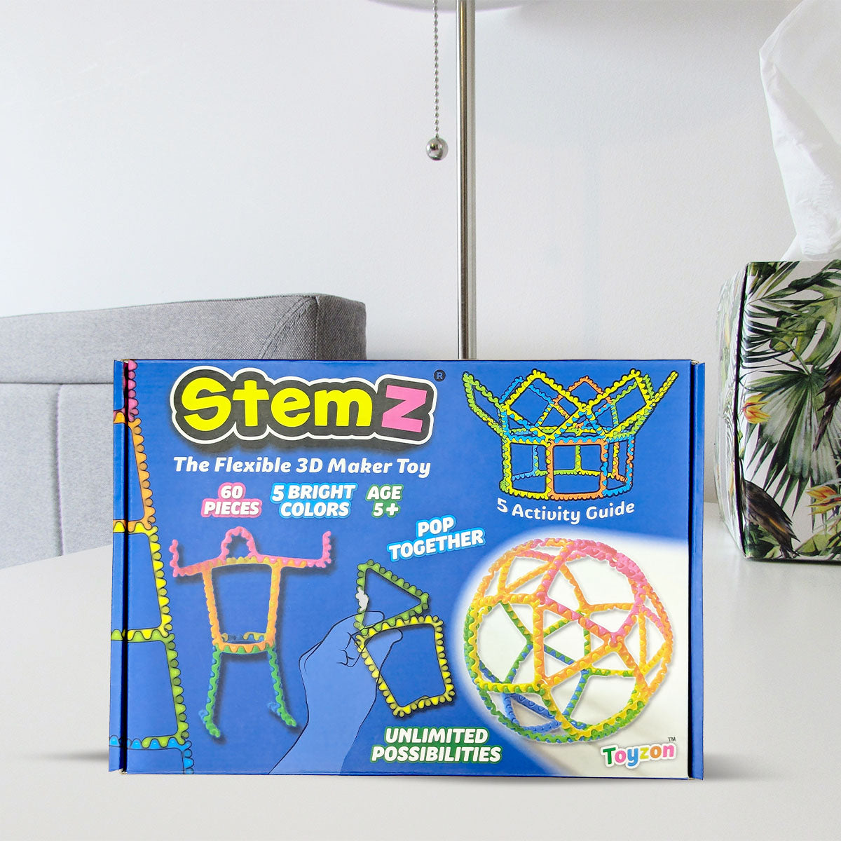 STEMZ®: The Flexible 3D Maker Toy - 60 Pieces Kit
