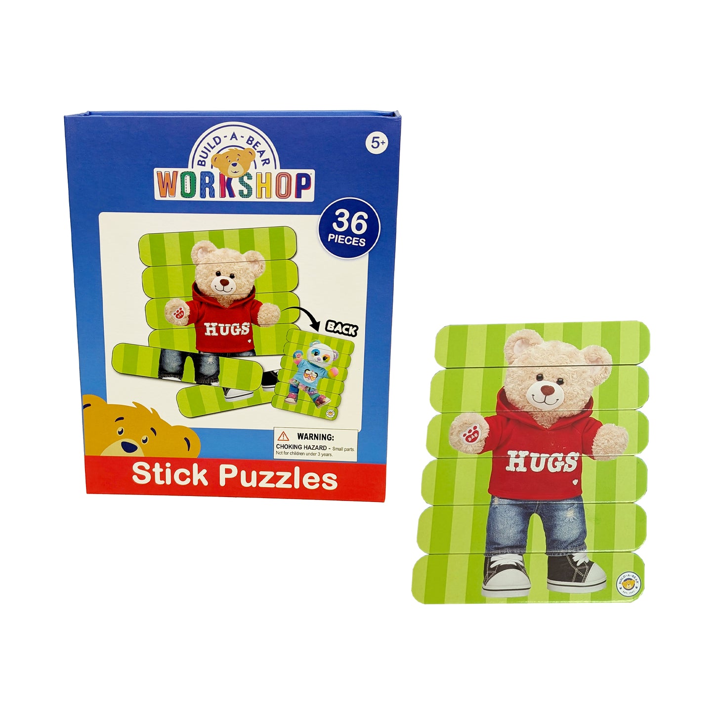 Build-A-Bear Workshop® Stick Puzzle Set – 36 Piece Double-Sided Puzzle