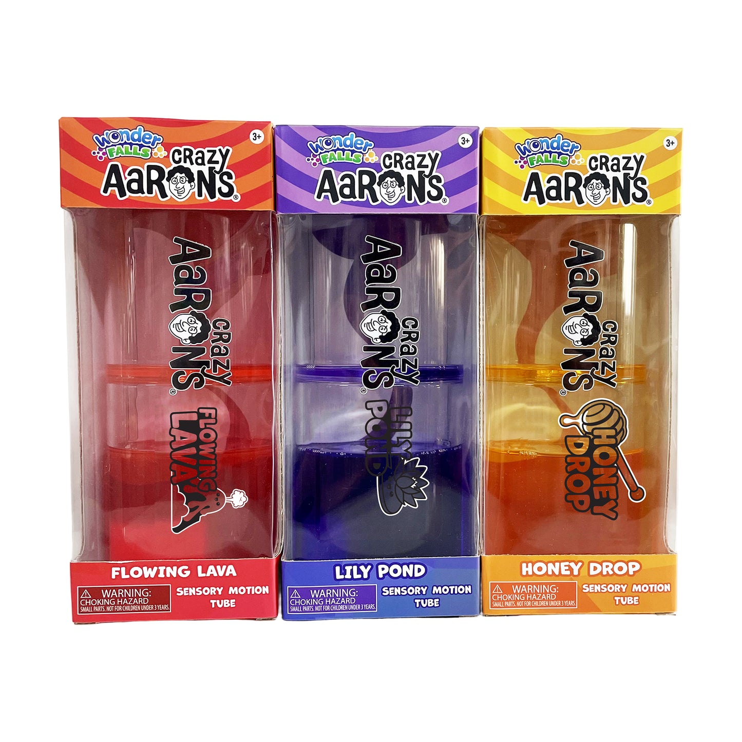 Crazy Aaron’s® Wonder Falls Jumbo Sensory Motion Tubes – 6 Unit PDQ Display (Flowing Lava, Honey Drop, Lily Pond)