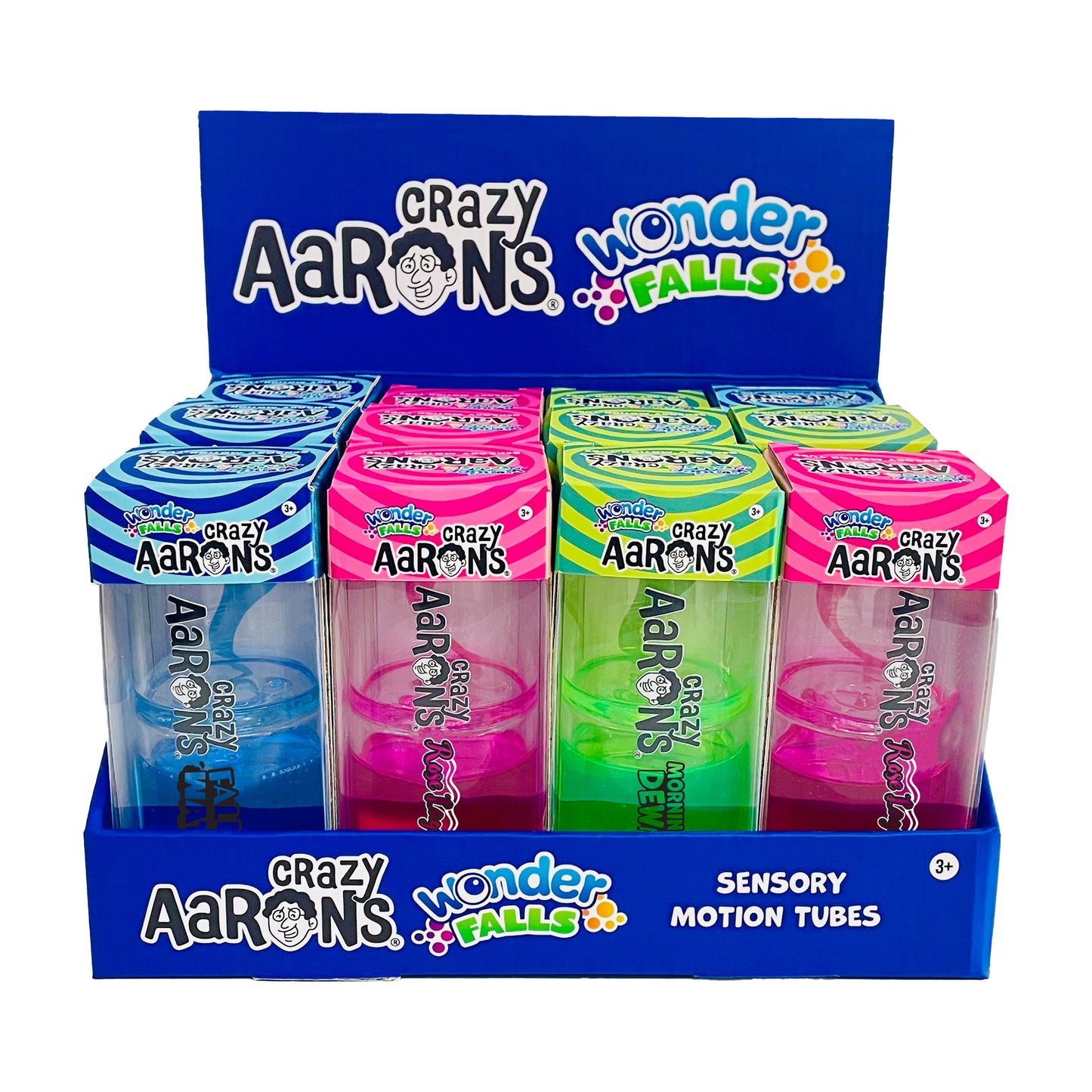 Crazy Aaron’s® Wonder Falls Sensory Motion Tubes – 12 Unit PDQ Display (Falling Water, Morning Dew, Rose Lagoon)
