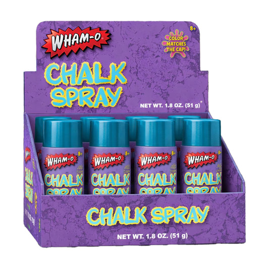 WHAM-O® Chalk Spray – 12 Unit PDQ Display (1.8 oz Washable Spray Chalk, Assorted Colors)