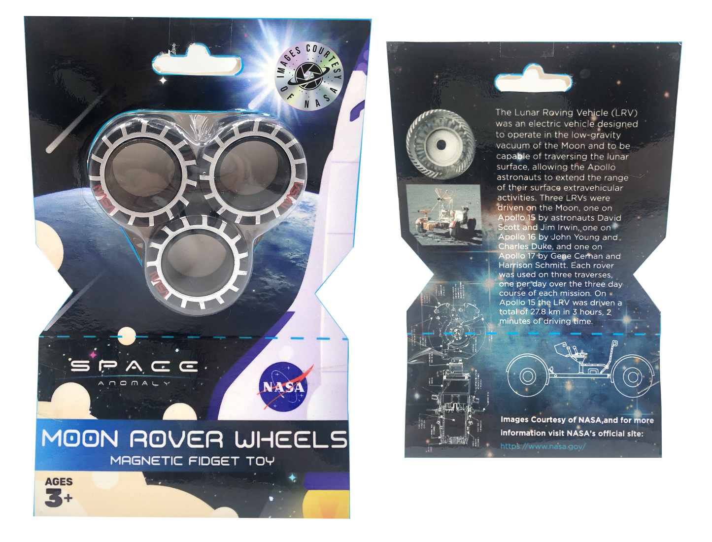 NASA - Space Anomaly Moon Rover Wheels - Magnetic Fidget Toy