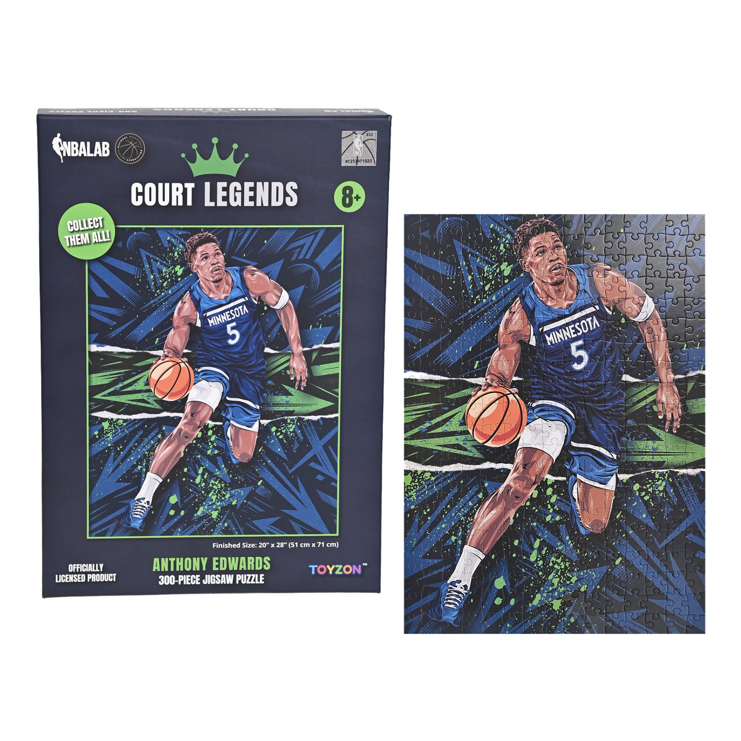 NBALAB Court Legends – Anthony Edwards NBA 300-Piece Puzzle (20" x 28")