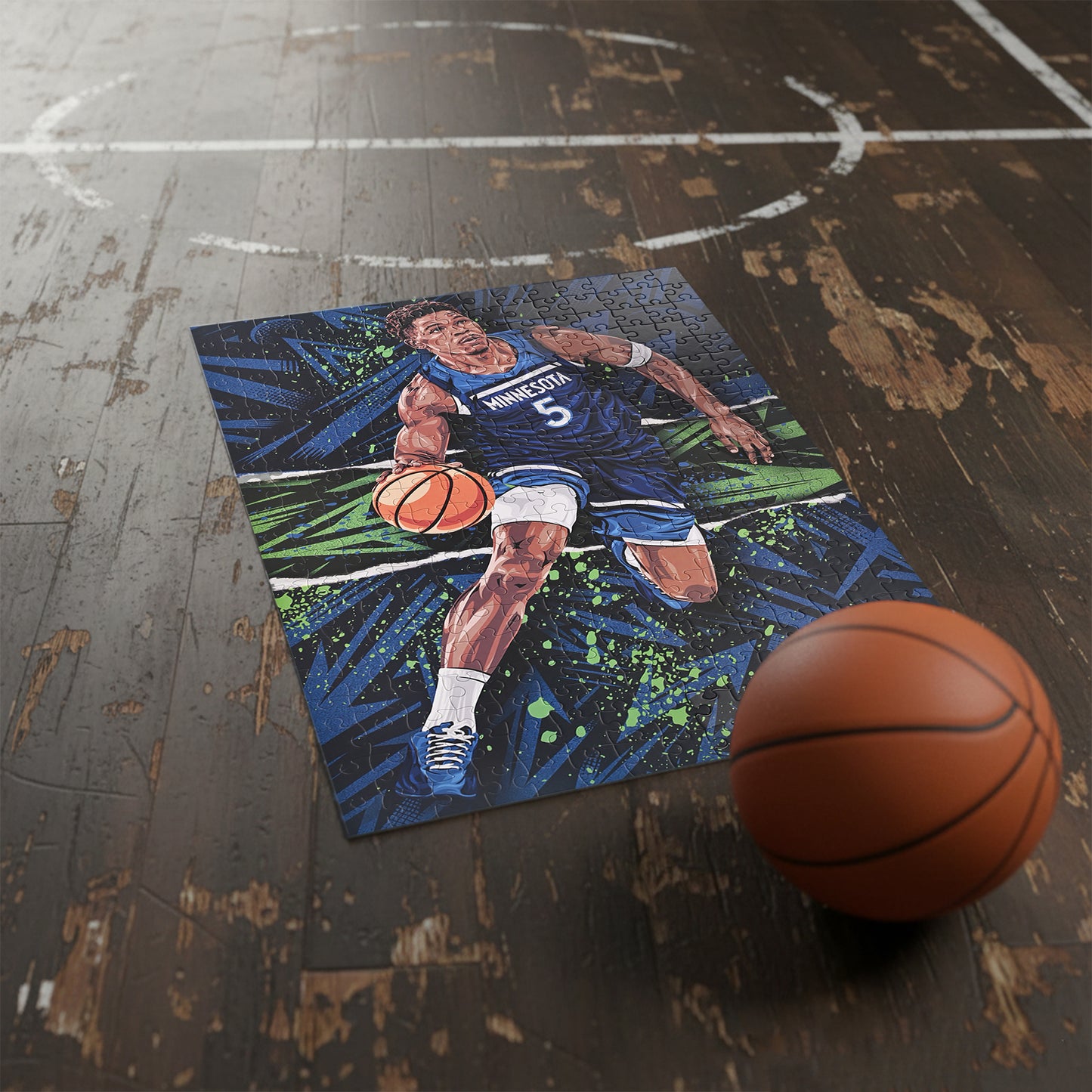 NBALAB Court Legends – Anthony Edwards NBA 300-Piece Puzzle (20" x 28")