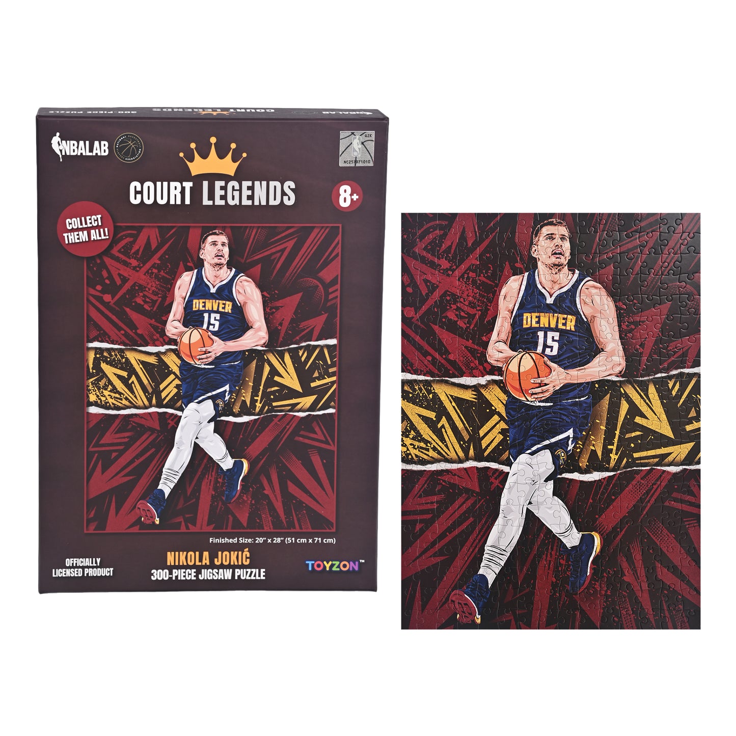 NBALAB Court Legends – Nikola Jokić NBA 300-Piece Puzzle (20" x 28")
