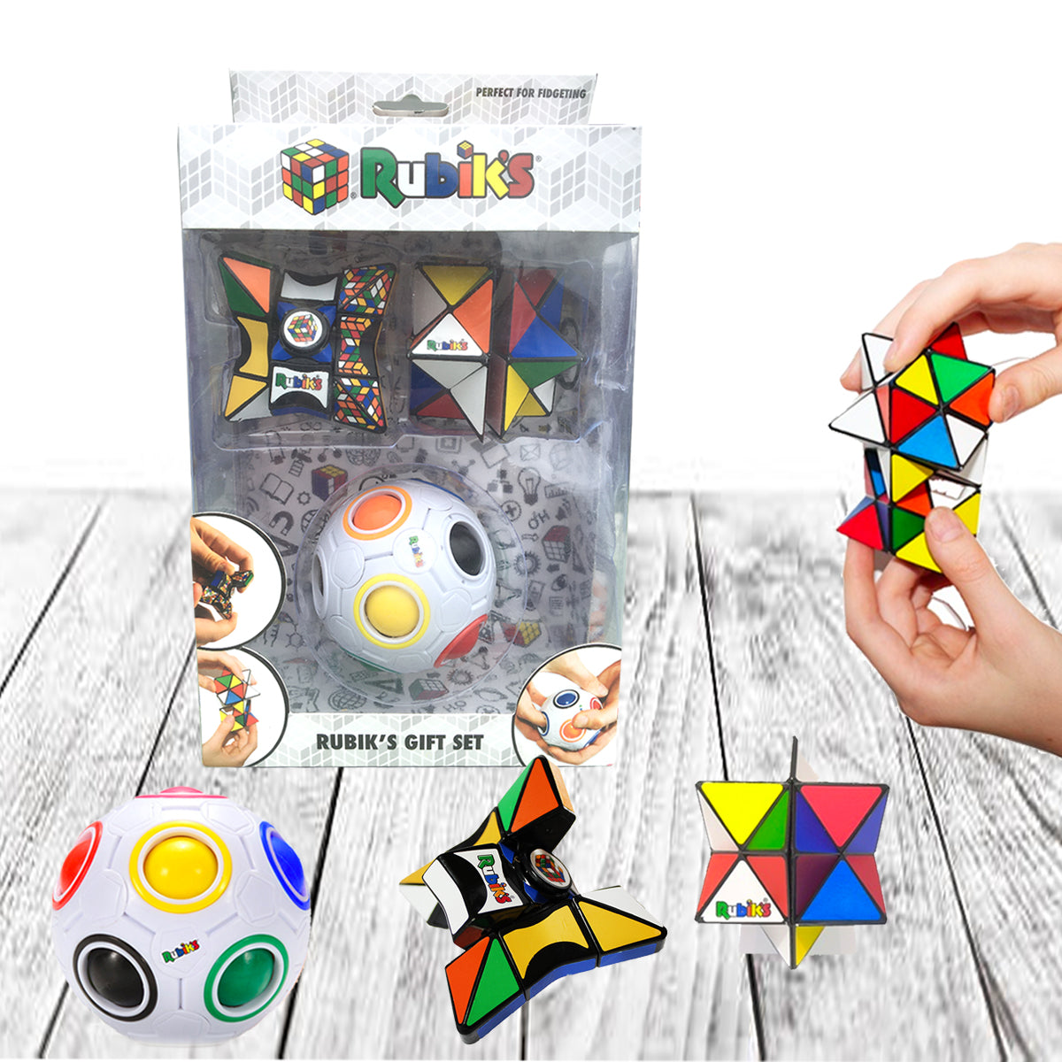 Rubik's Gift Set - (Includes Rainbow Ball, Magic Star and Magic Star Spinner)