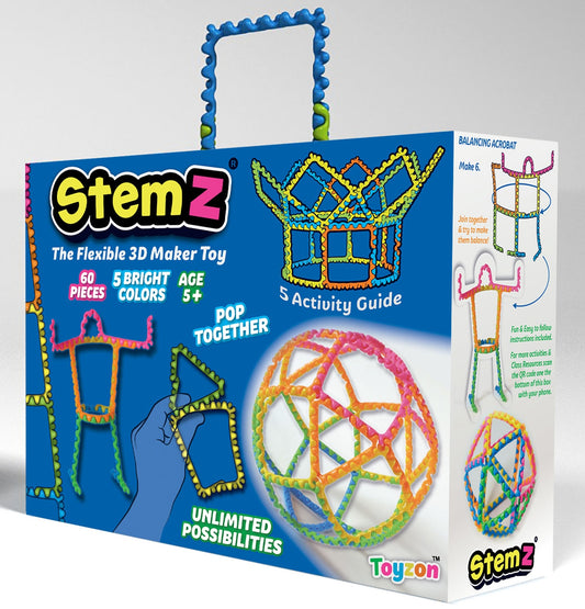 STEMZ®: The Flexible 3D Maker Toy - 60 Pieces Kit