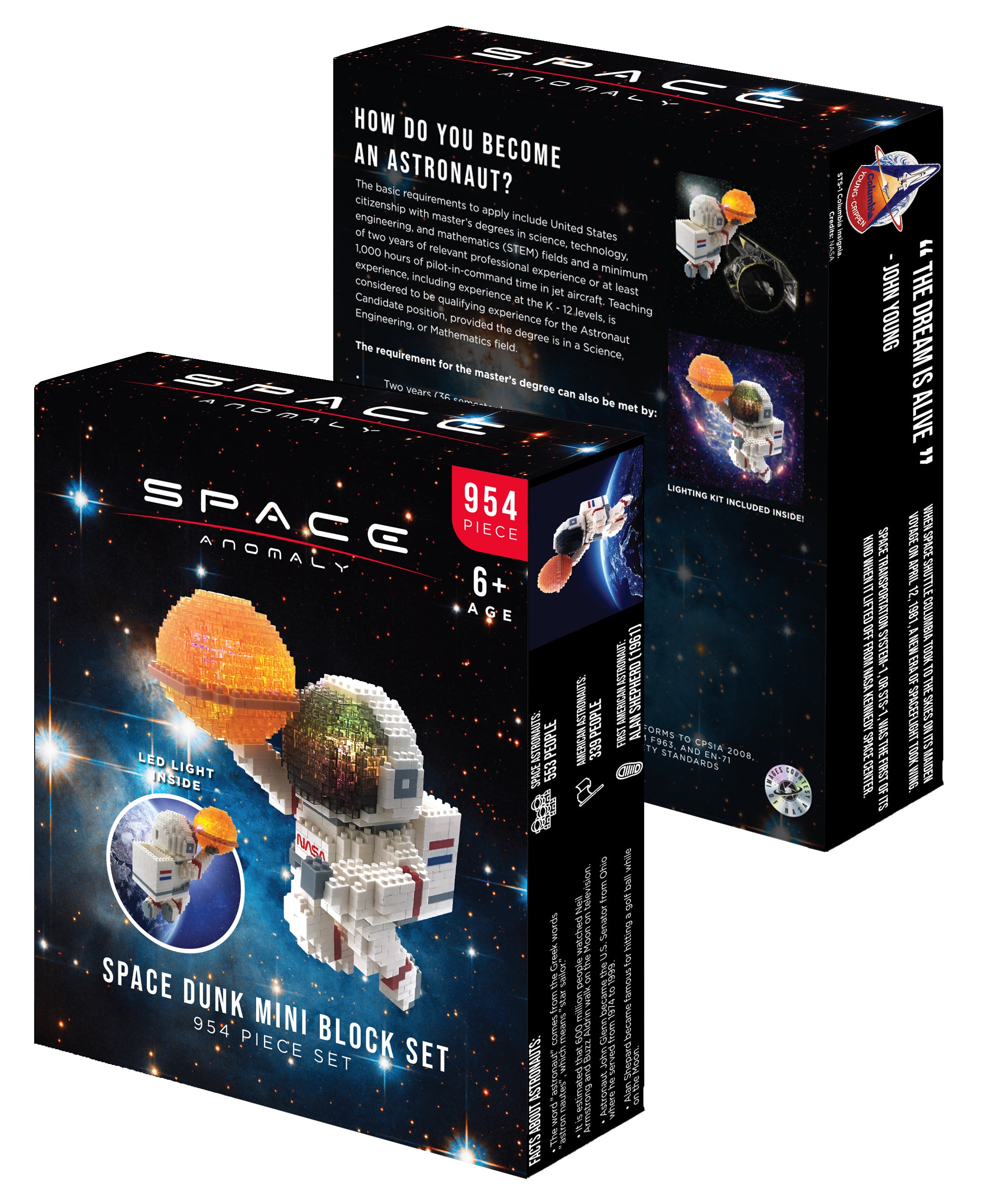NASA - Space Anomaly Space Dunk Mini Block Set - 954 piece + LED Light ...